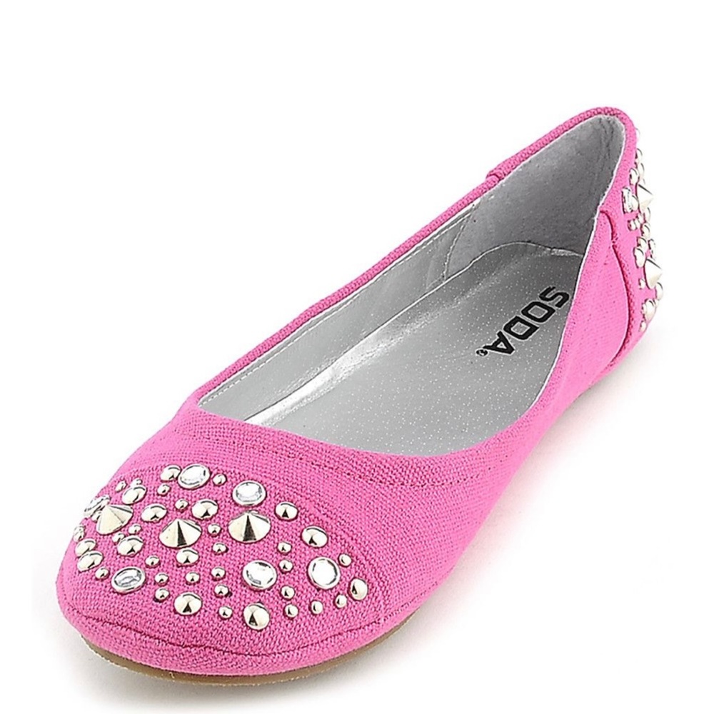Pink studded flats